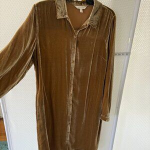 GARNET HILL SILK VELVET SHIRTDRESS